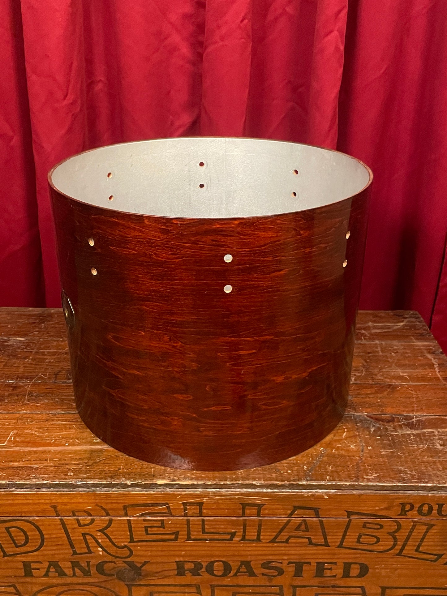 1980s Vintage Gretsch 12x15 Concert Tom Drum Jasper Shell Satin Walnut Stop Sign Badge