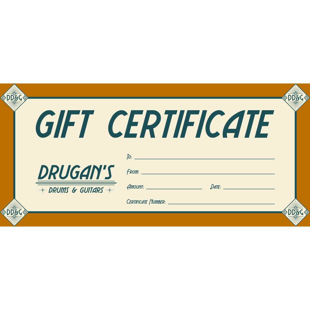 Drugan's Drums & Guitars Gift Certificate