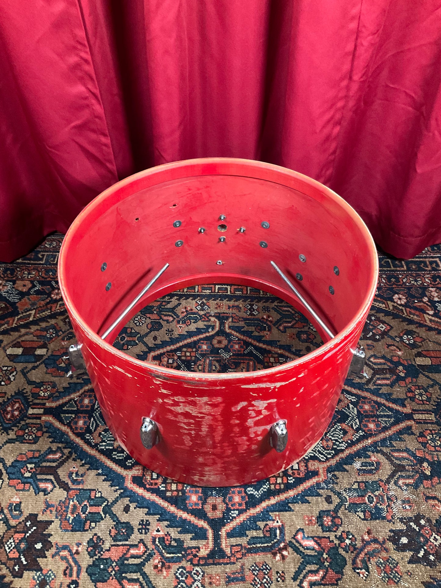 1960s Slingerland 14x20 Stage Band Bass Drum Red Lacquer