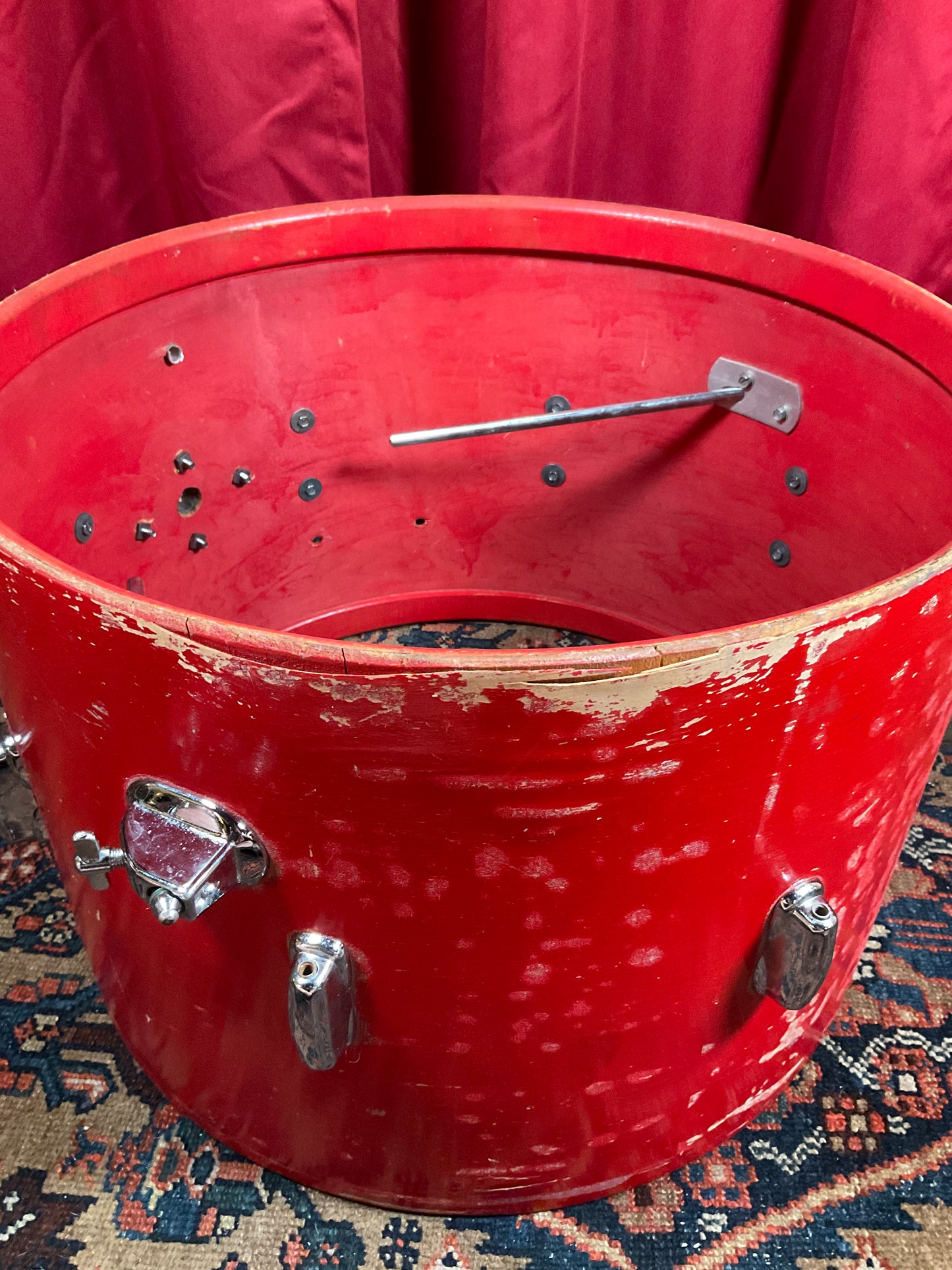 1960s Slingerland 14x20 Stage Band Bass Drum Red Lacquer