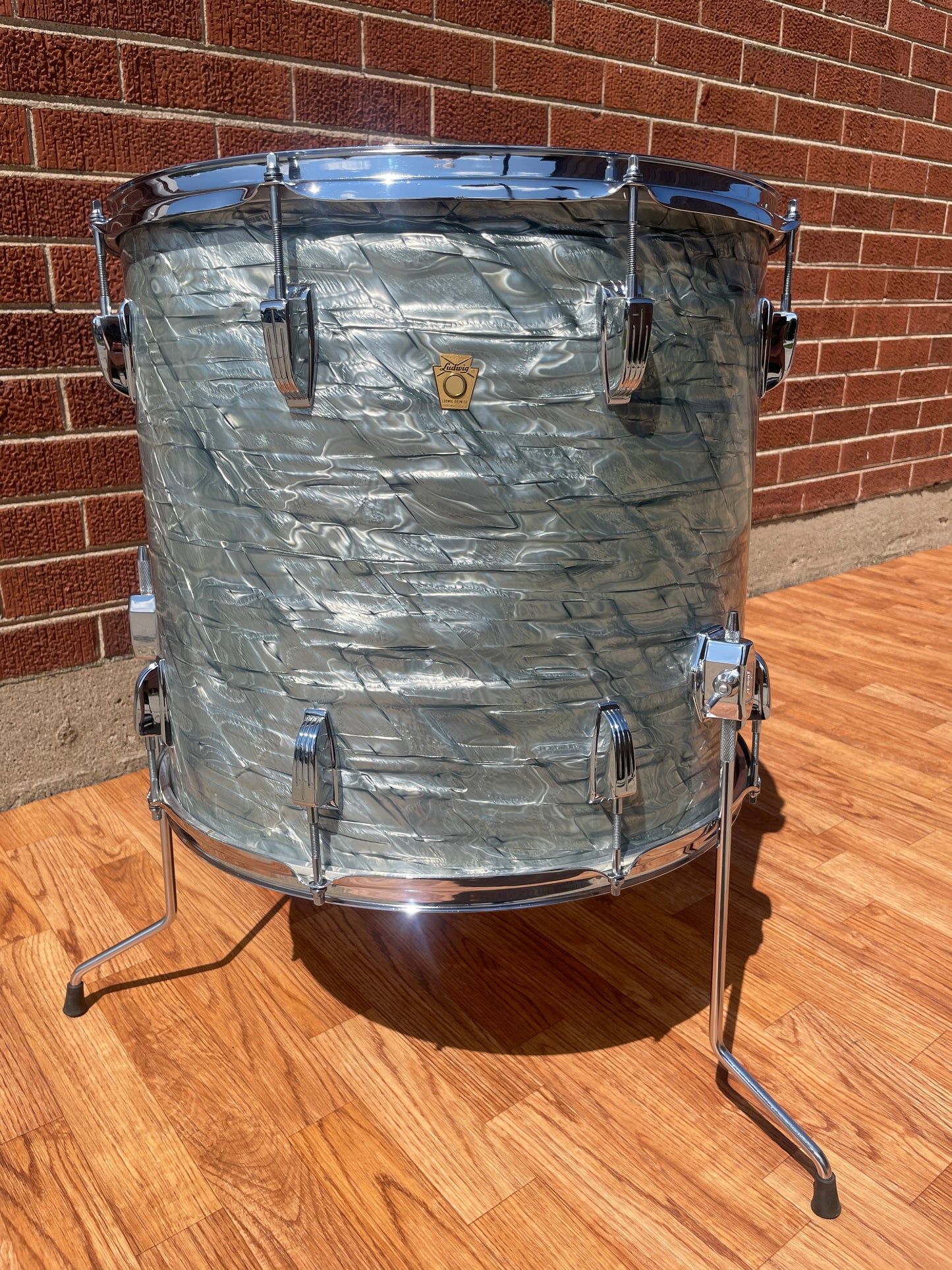1966 Ludwig 16x18 Floor Tom Drum Sky Blue Pearl
