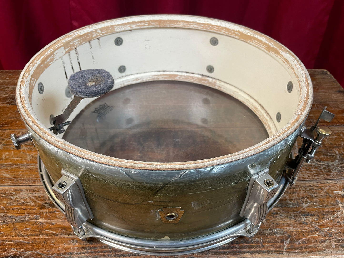 Early 1960s Ludwig 5x14 Pioneer No. 491 Snare Drum Sky Blue Pearl Pre-Serial NOB