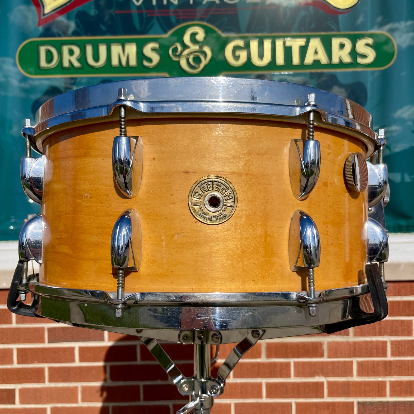 1950s Gretsch Broadkaster Standard 6.5x14 Snare Drum Natural Maple