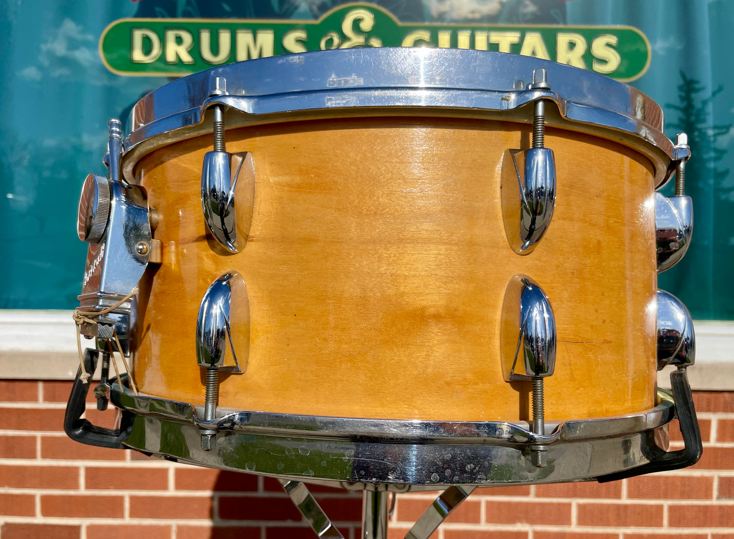 1950s Gretsch Broadkaster Standard 6.5x14 Snare Drum Natural Maple
