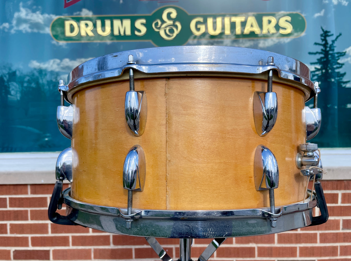 1950s Gretsch Broadkaster Standard 6.5x14 Snare Drum Natural Maple