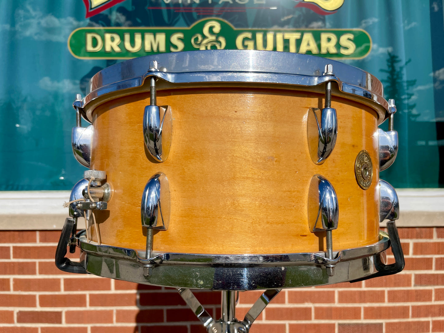1950s Gretsch Broadkaster Standard 6.5x14 Snare Drum Natural Maple