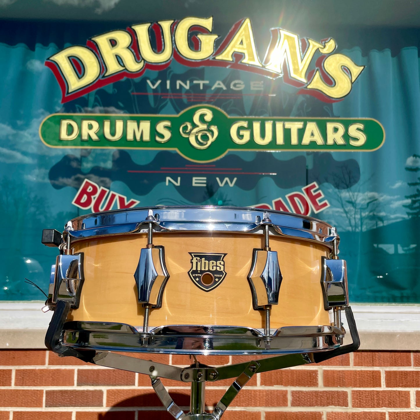 1990s Fibes 5x14 Maple Jasper Shell Snare Drum