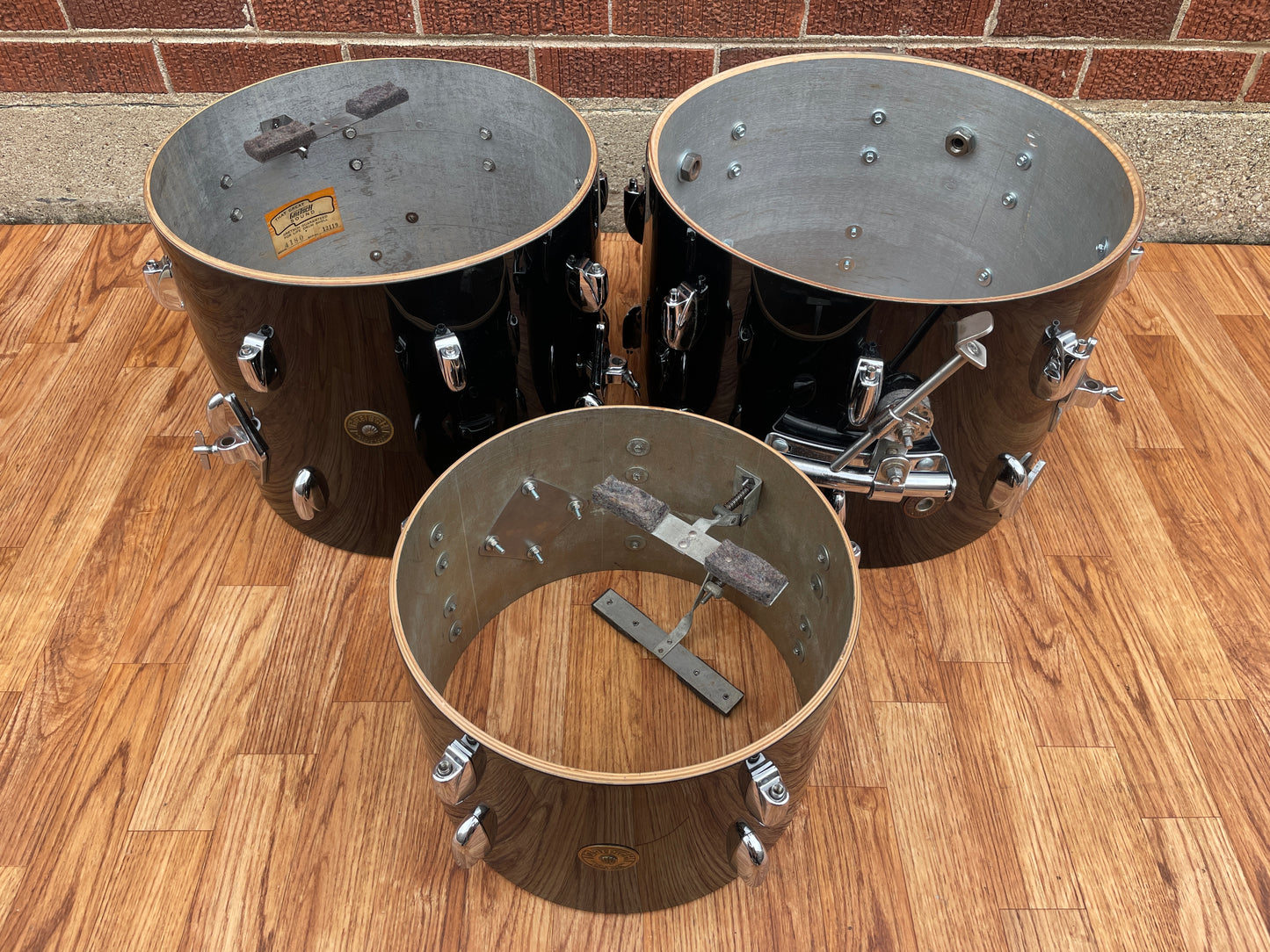 1960s Gretsch Round Badge Bop Drum Set Black Nitron 16/12/14