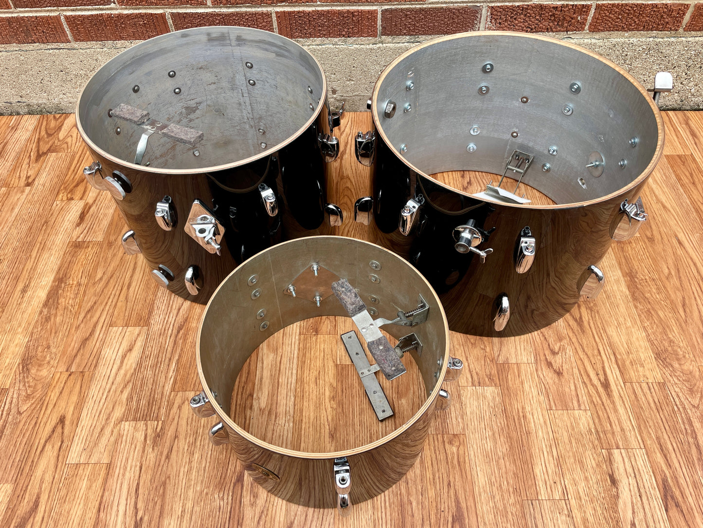 1960s Gretsch Round Badge Bop Drum Set Black Nitron 16/12/14