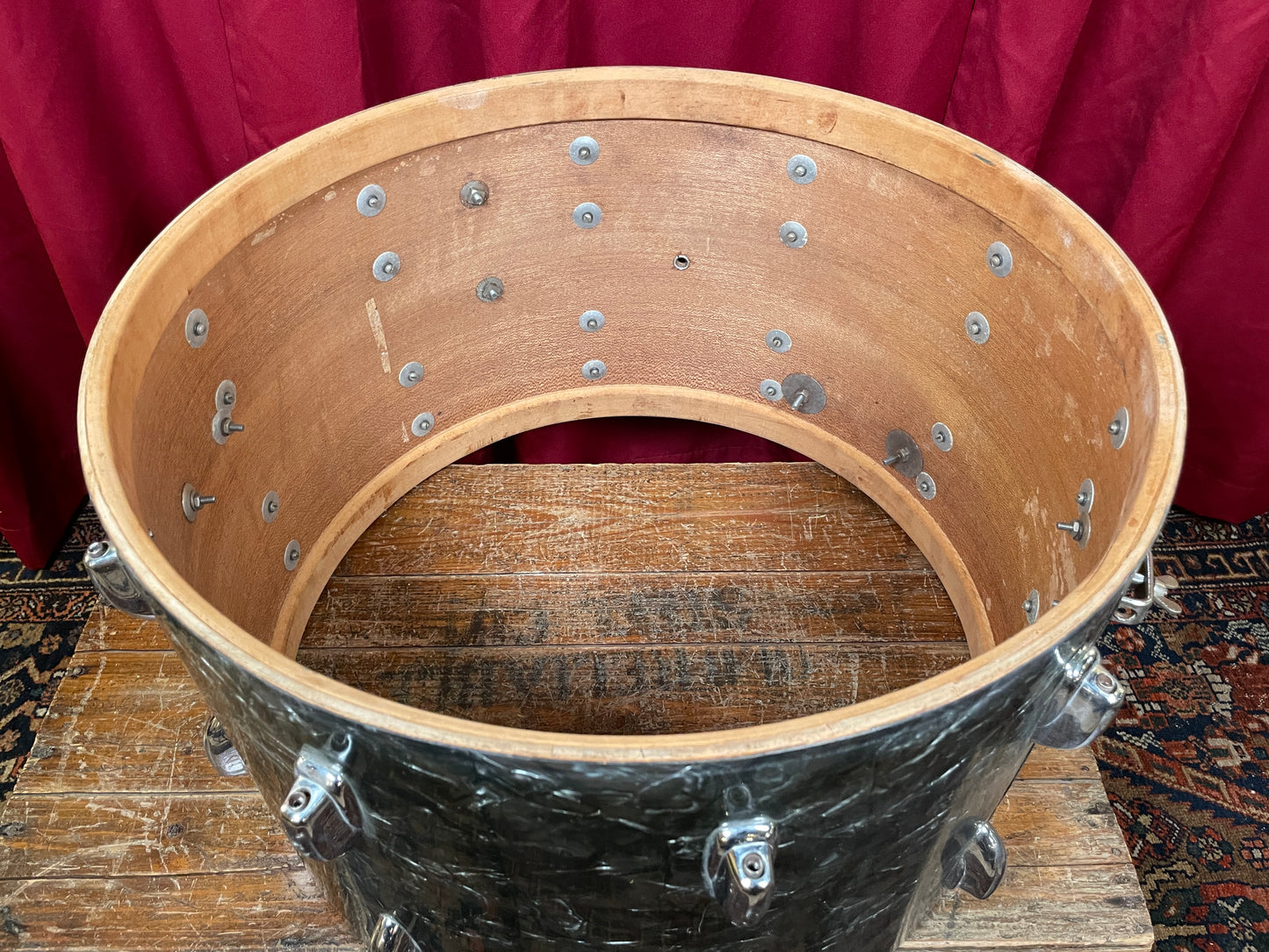 1950s Slingerland 14x22 Bass Drum Black Diamond Pearl