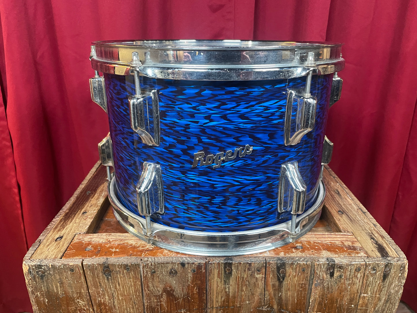 1960s Rogers Holiday 8x12 Tom Drum Blue Onyx Rewrap
