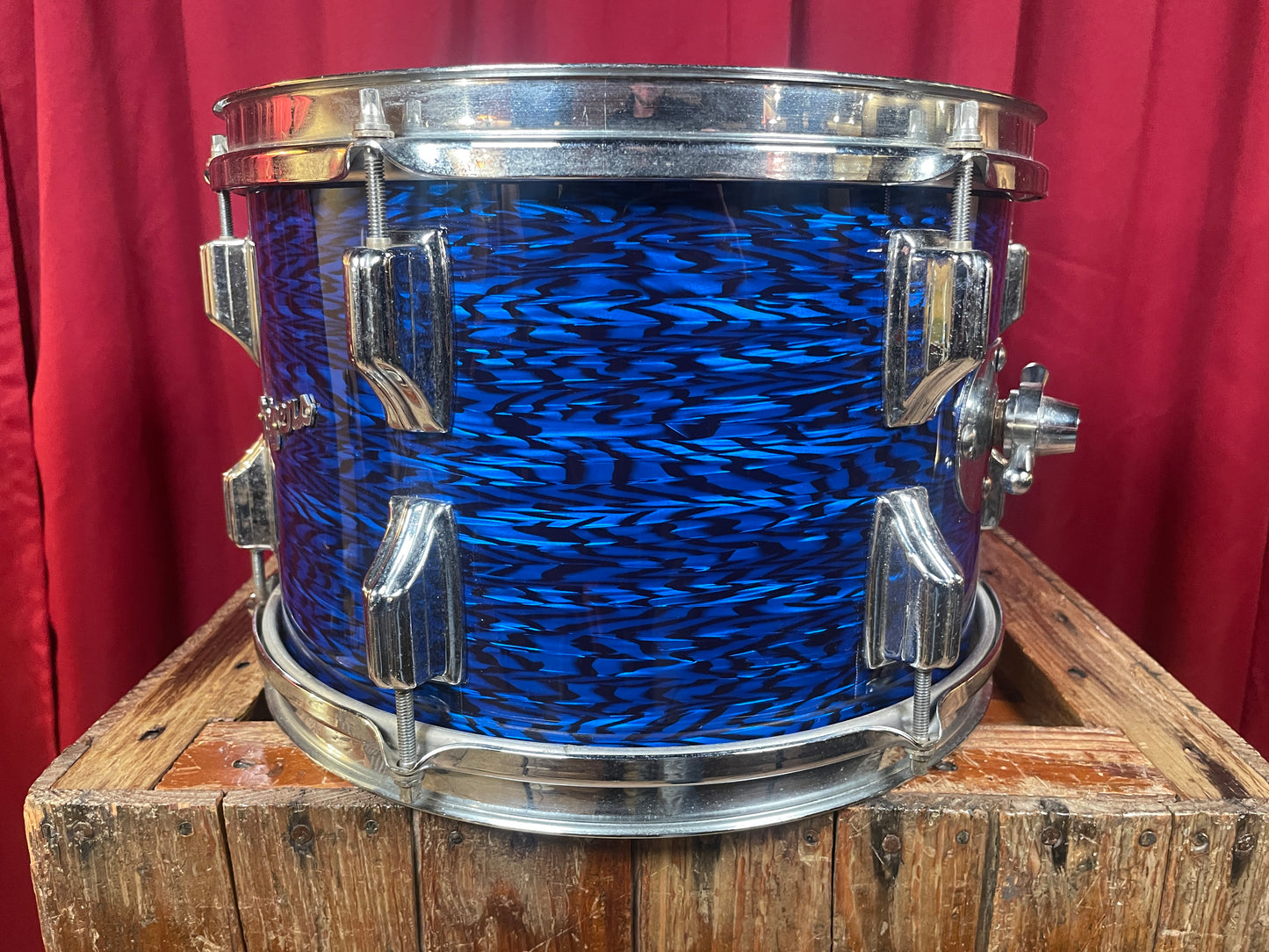 1960s Rogers Holiday 8x12 Tom Drum Blue Onyx Rewrap