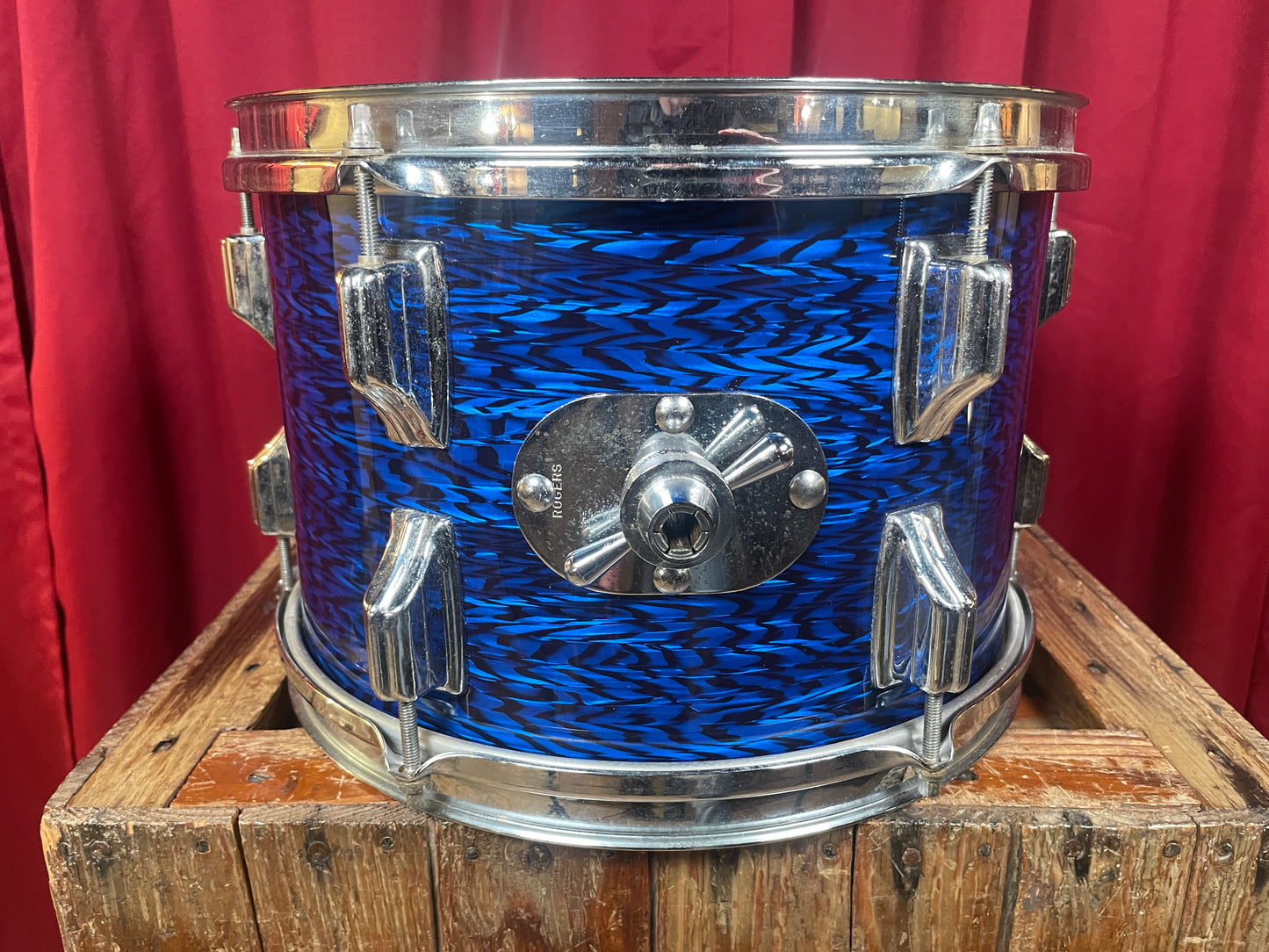 1960s Rogers Holiday 8x12 Tom Drum Blue Onyx Rewrap