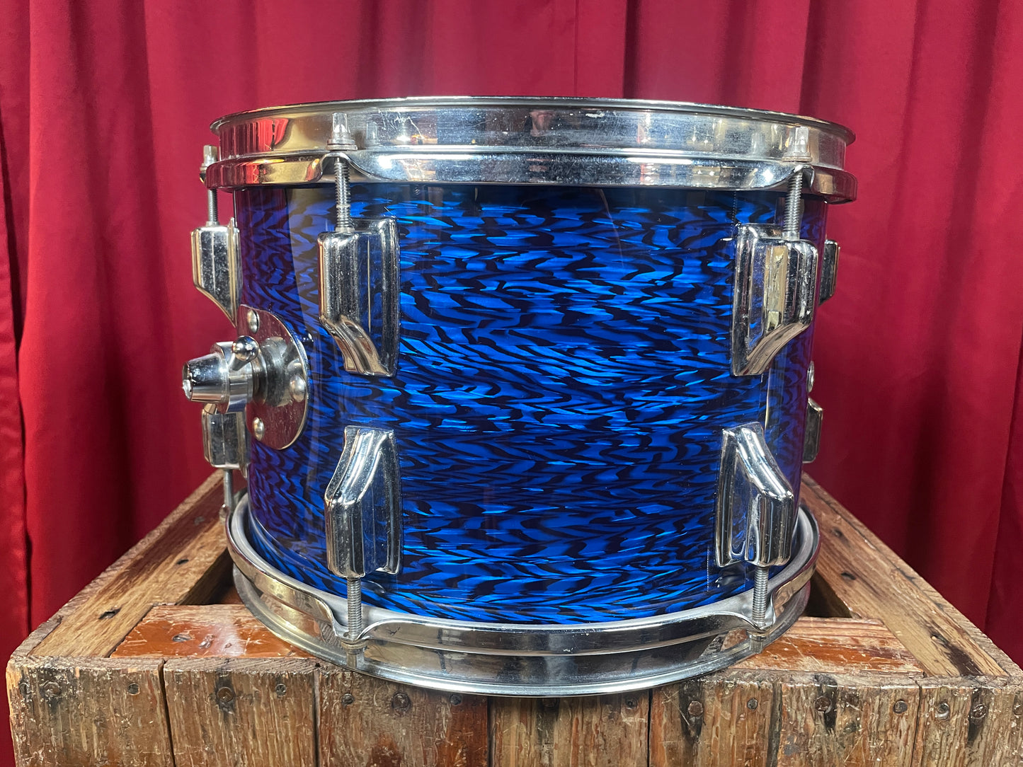 1960s Rogers Holiday 8x12 Tom Drum Blue Onyx Rewrap