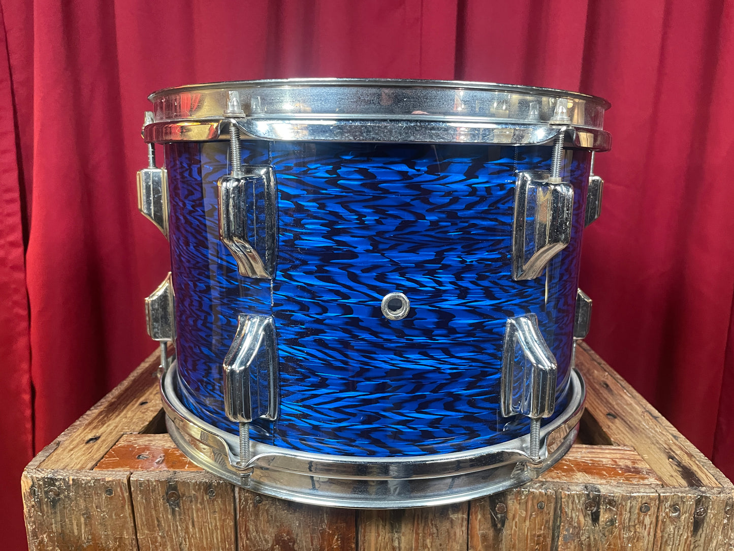 1960s Rogers Holiday 8x12 Tom Drum Blue Onyx Rewrap