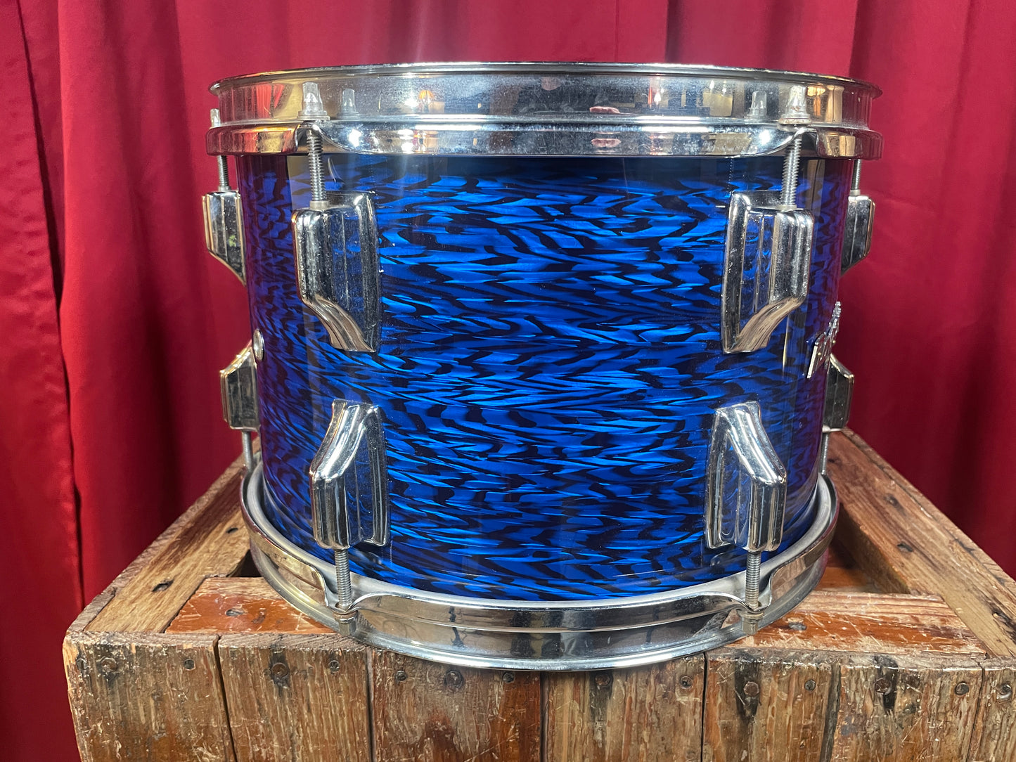 1960s Rogers Holiday 8x12 Tom Drum Blue Onyx Rewrap
