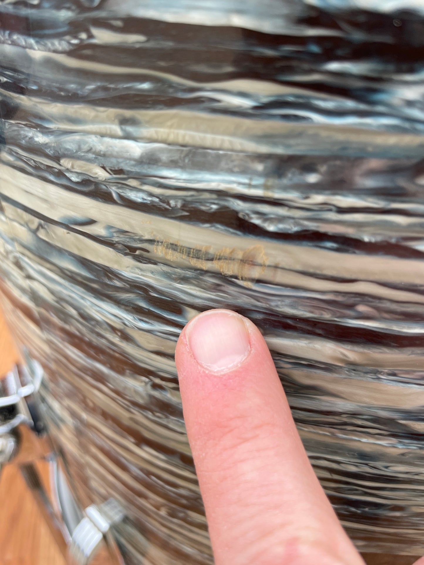 1960s Ludwig 16x16 Floor Tom Drum Single Oyster Blue Pearl