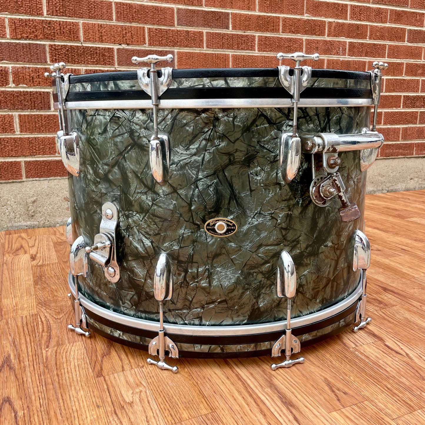 1950s Slingerland 14x22 Bass Drum Black Diamond Pearl