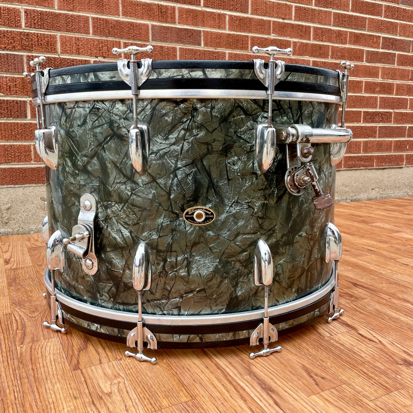 1950s Slingerland 14x22 Bass Drum Black Diamond Pearl