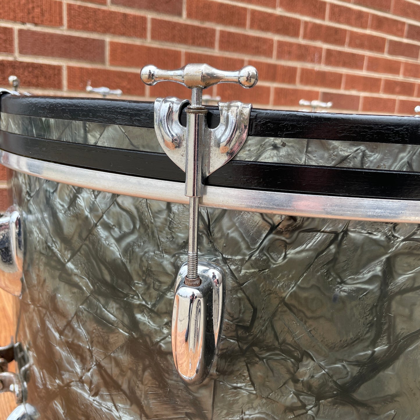 1950s Slingerland 14x22 Bass Drum Black Diamond Pearl