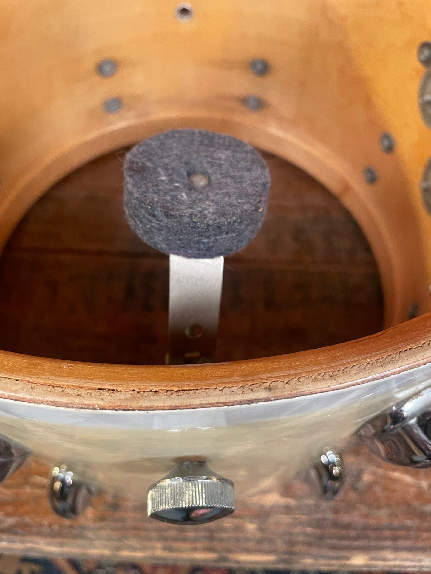 1970s Slingerland 10x14 Sound King Tom Single White Marine Pearl 3-Ply