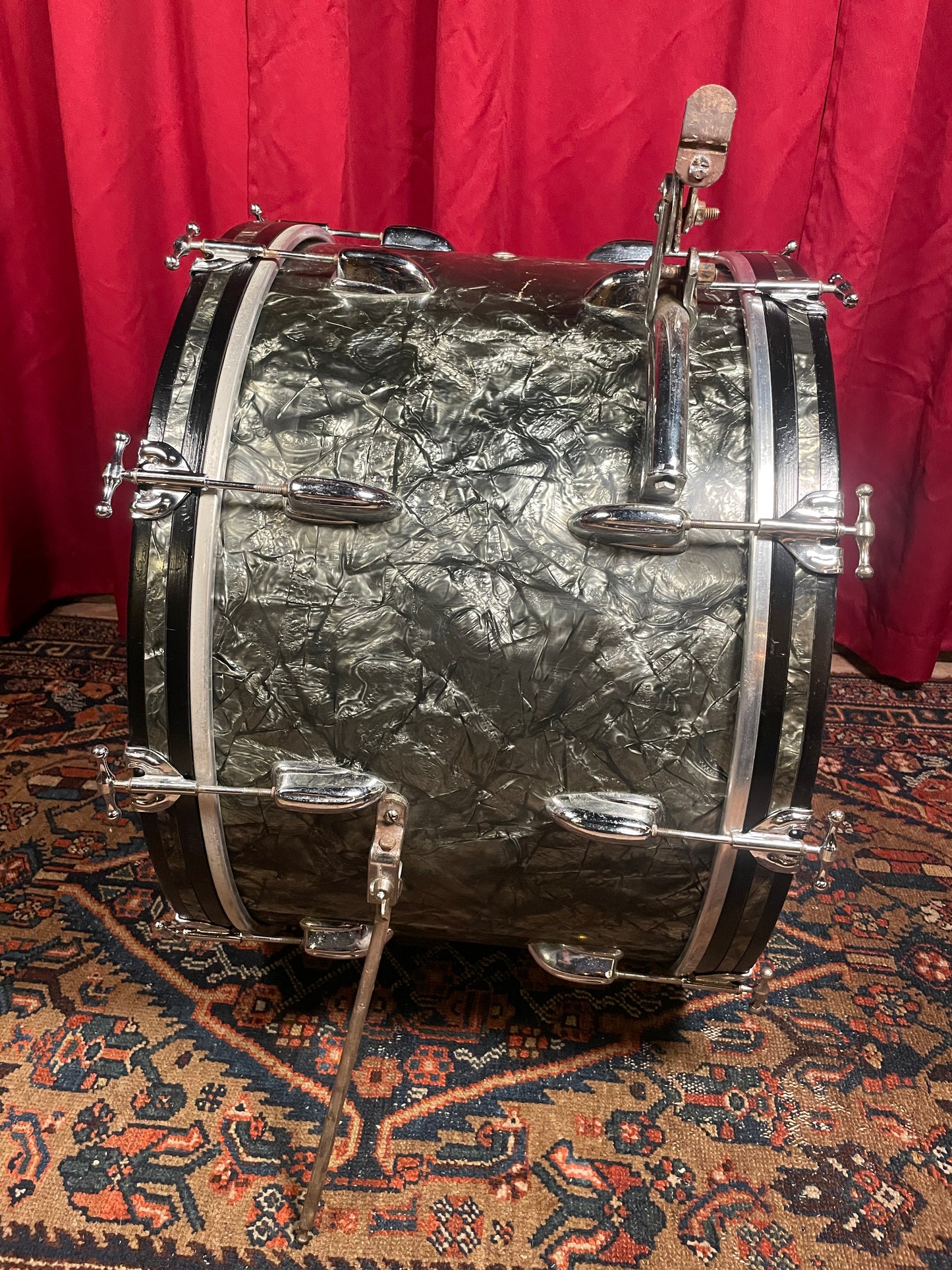 1950s Slingerland 14x22 Bass Drum Black Diamond Pearl