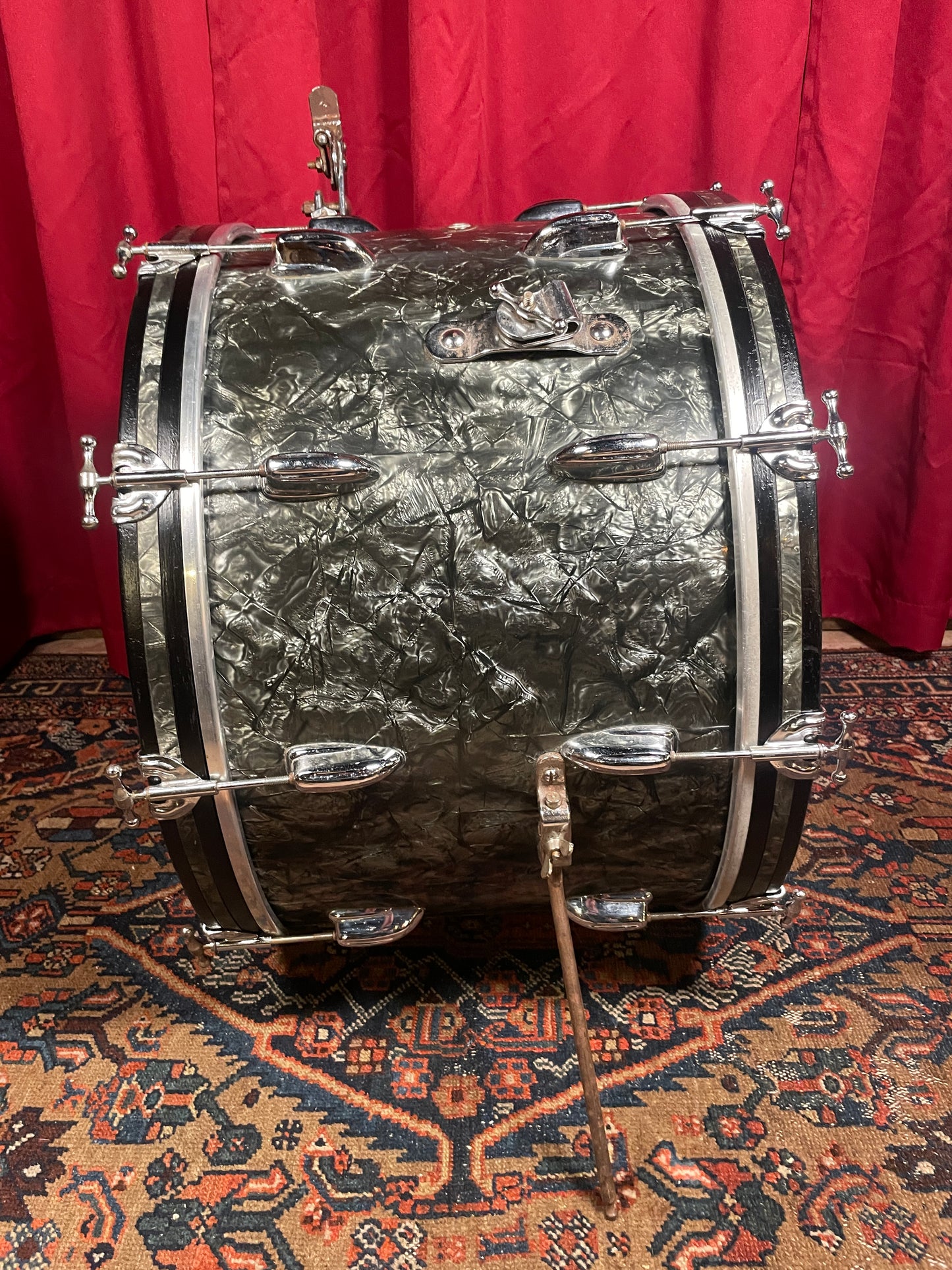 1950s Slingerland 14x22 Bass Drum Black Diamond Pearl