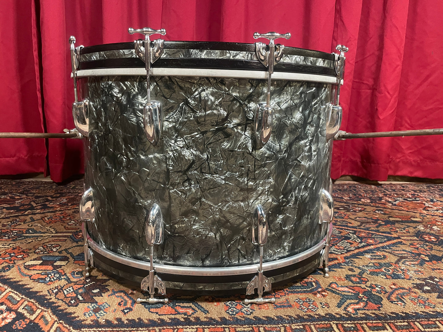 1950s Slingerland 14x22 Bass Drum Black Diamond Pearl