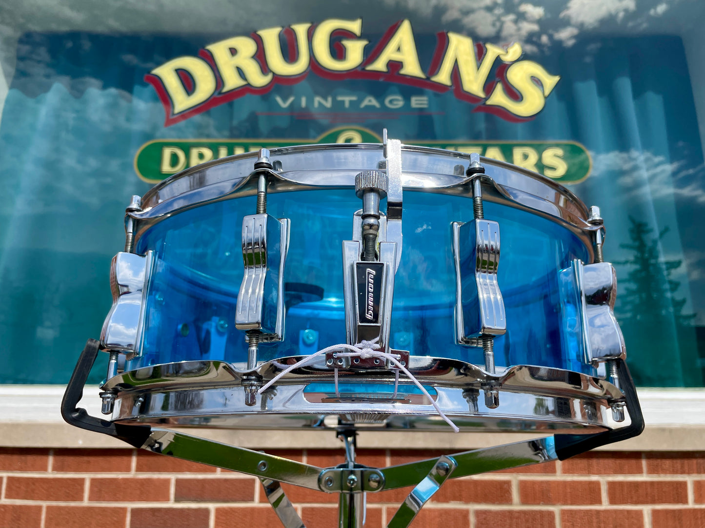 1970s Ludwig 5x14 Blue Vistalite Snare Drum