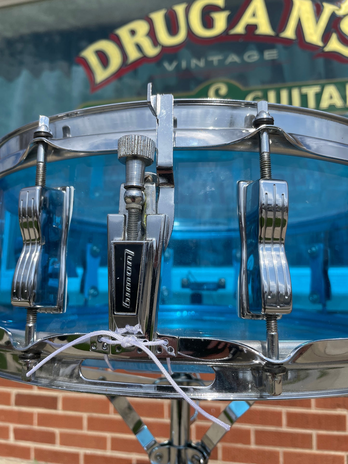 1970s Ludwig 5x14 Blue Vistalite Snare Drum
