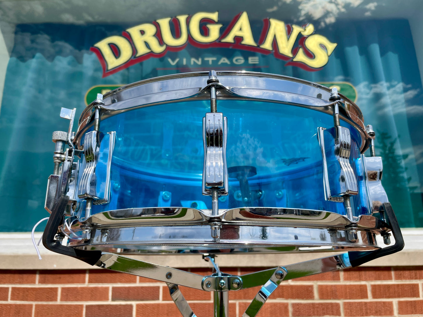 1970s Ludwig 5x14 Blue Vistalite Snare Drum