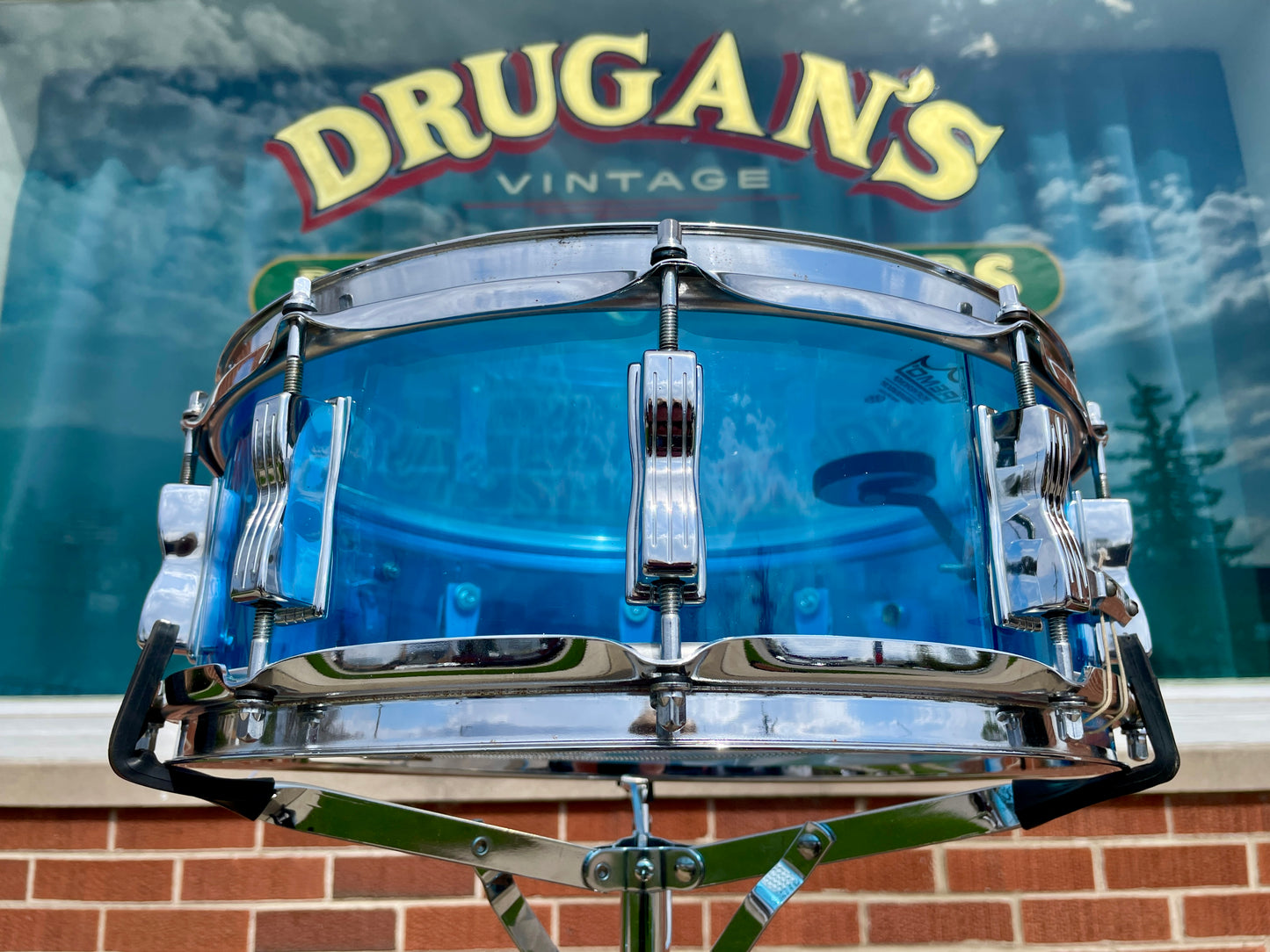 1970s Ludwig 5x14 Blue Vistalite Snare Drum