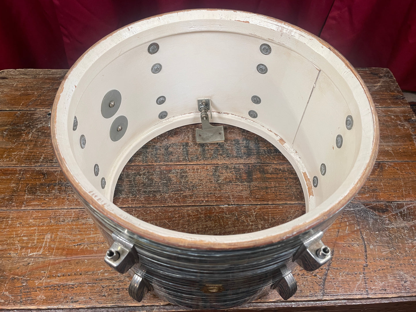 1965 Ludwig 8x12 Tom Drum Single Oyster Blue Pearl Hollywood Right Side