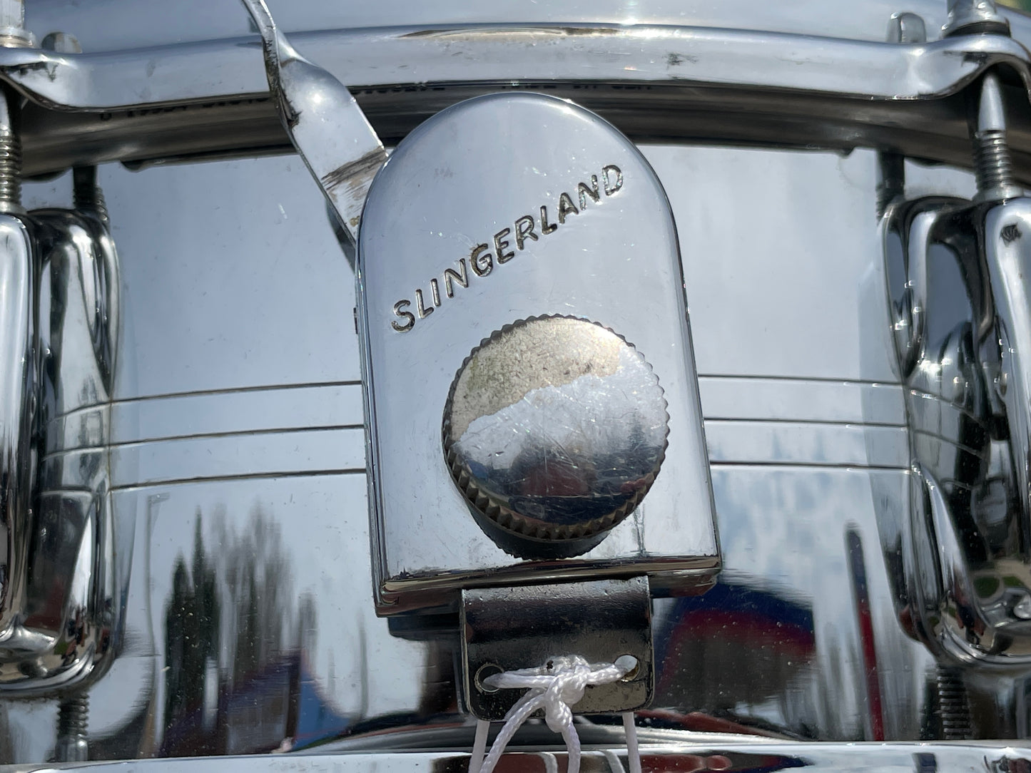 1960s Slingerland No. 130 Gene Krupa 5x14 Sound King Chrome Over Brass Snare Drum w/ Zoomatic Strainer
