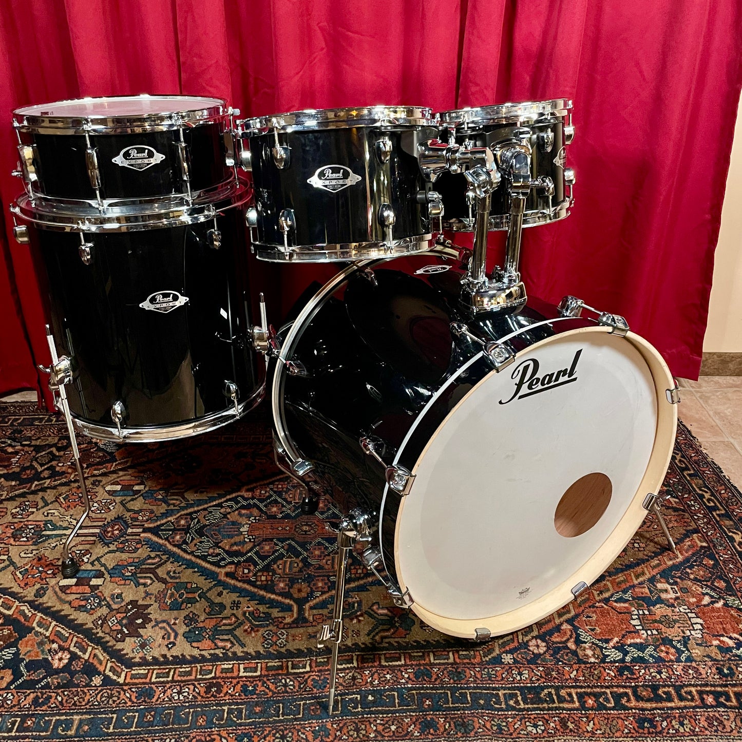 Pearl Export Series EXX725SPN/C Drum Set Jet Black 22/10/12/16 w/ 5.5x14 Snare