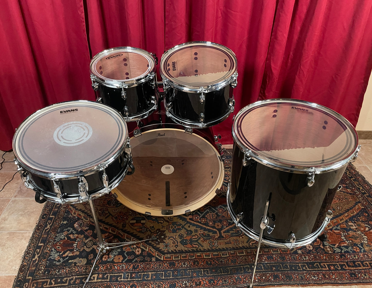 Pearl Export Series EXX725SPN/C Drum Set Jet Black 22/10/12/16 w/ 5.5x14 Snare