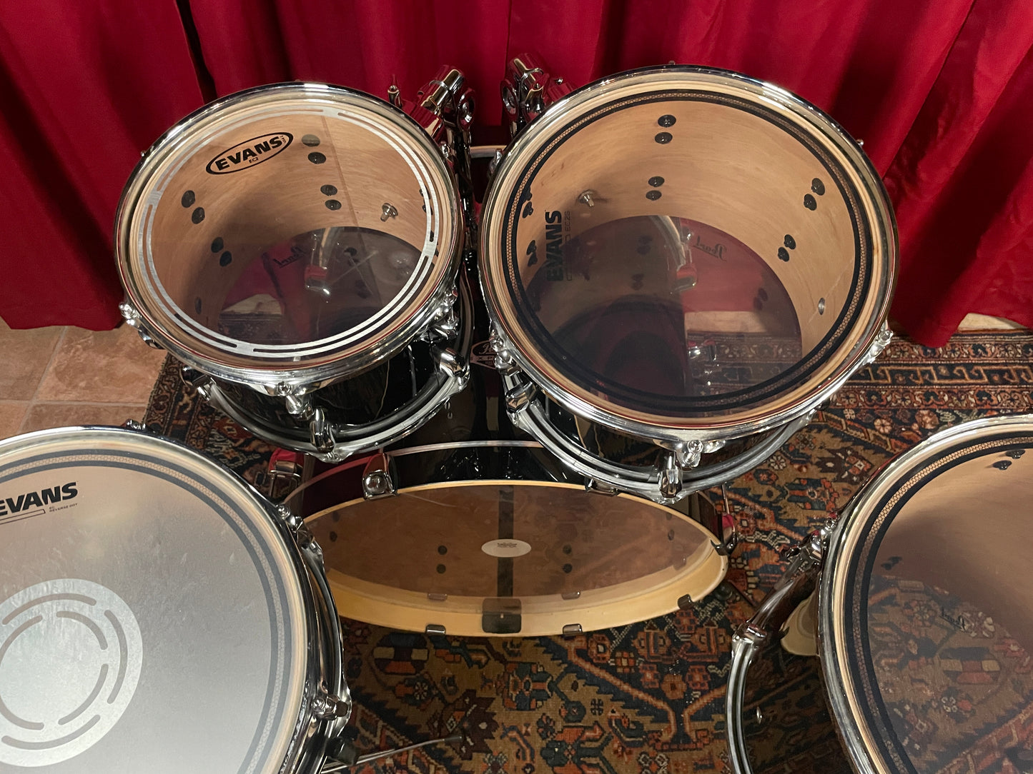 Pearl Export Series EXX725SPN/C Drum Set Jet Black 22/10/12/16 w/ 5.5x14 Snare