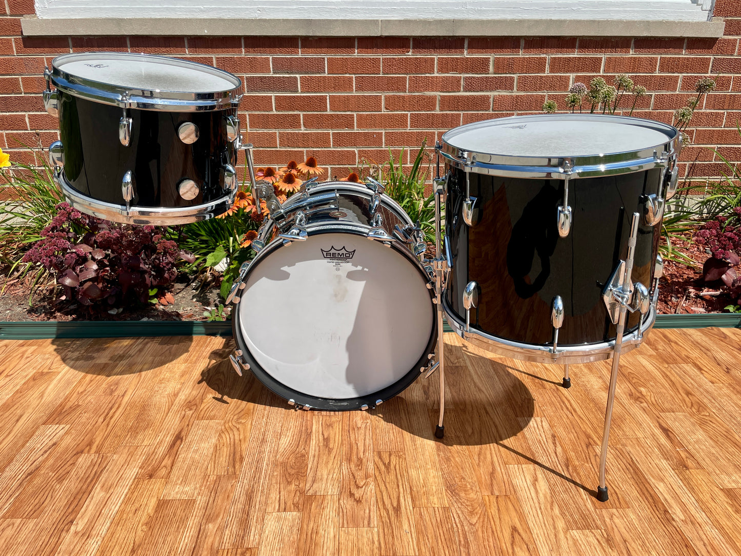 1960s Gretsch Round Badge Bop Drum Set Black Nitron 16/12/14