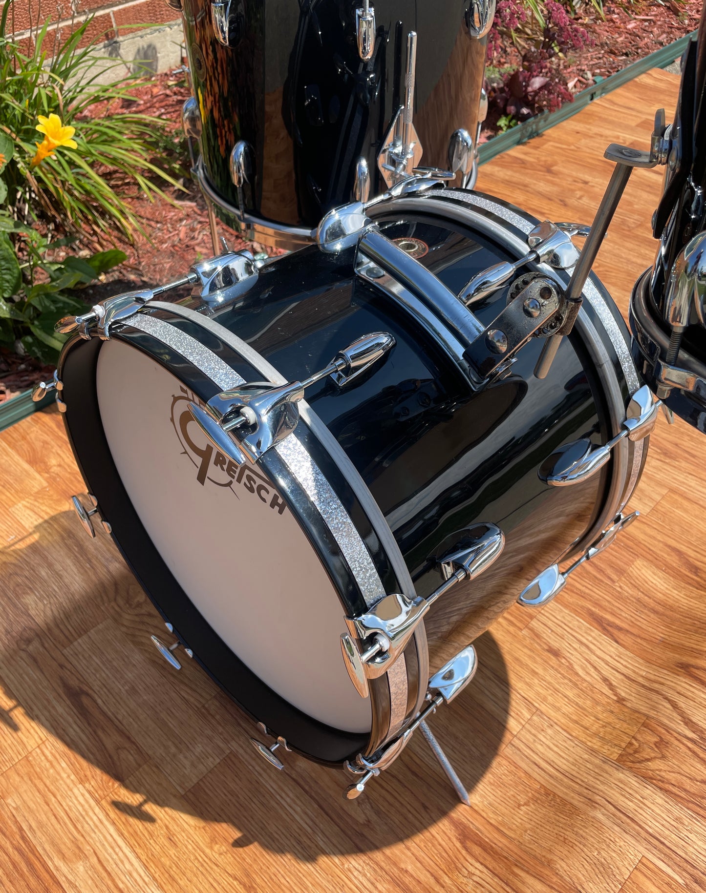 1960s Gretsch Round Badge Bop Drum Set Black Nitron 16/12/14