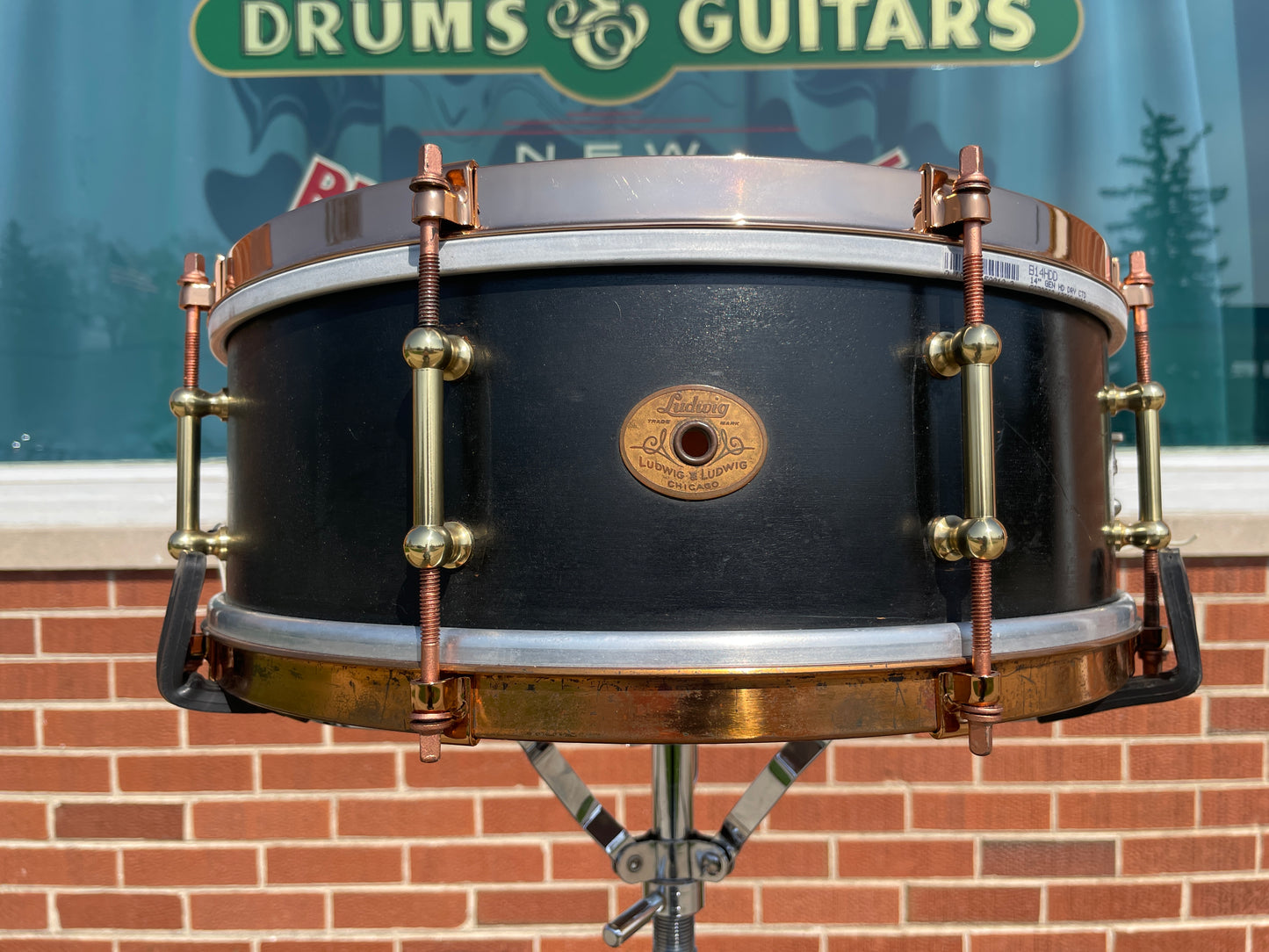 1920s Ludwig 5x14 All-Round Model No. 22 Standard Solid Shell Snare Drum Black