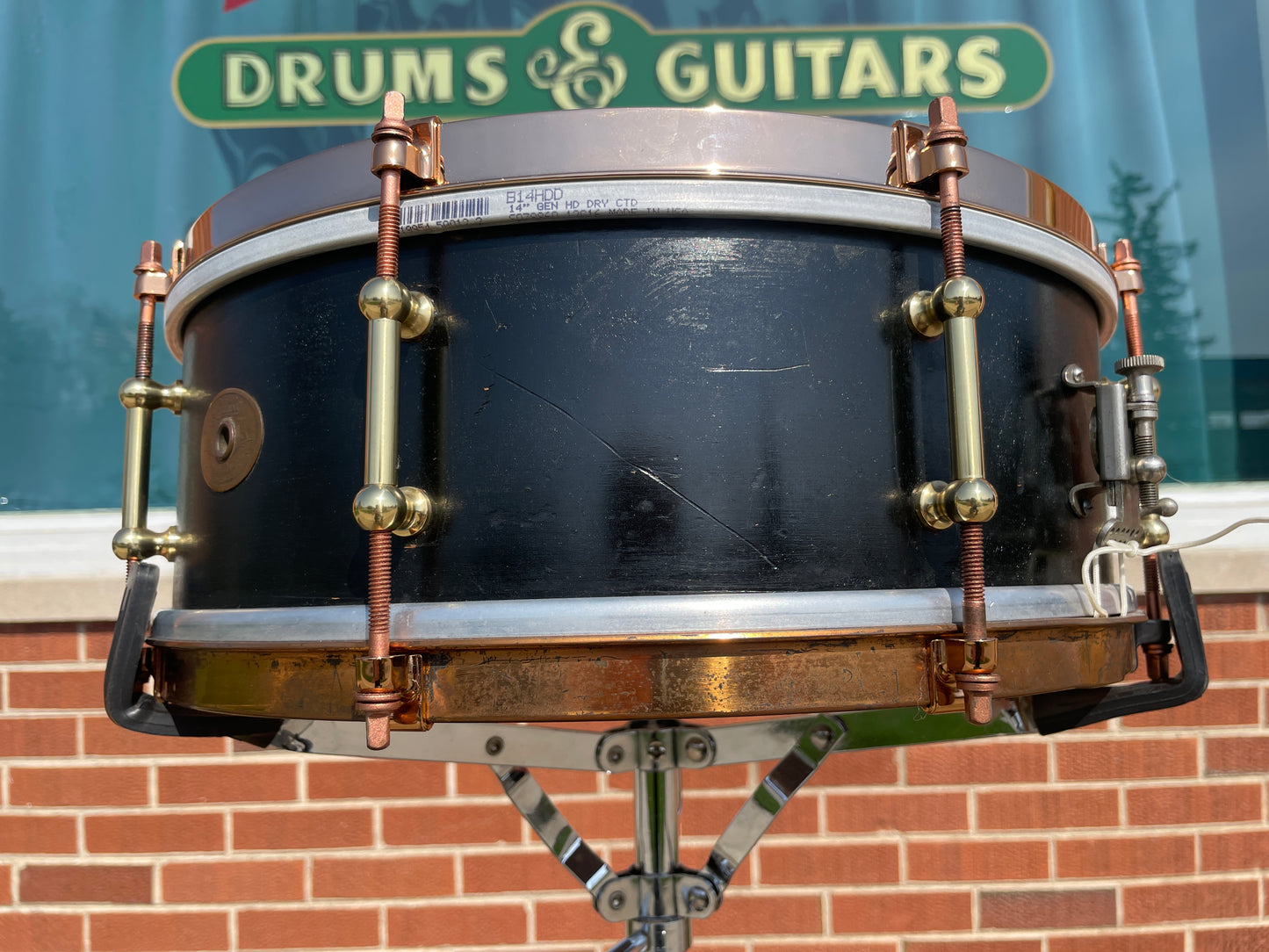 1920s Ludwig 5x14 All-Round Model No. 22 Standard Solid Shell Snare Drum Black