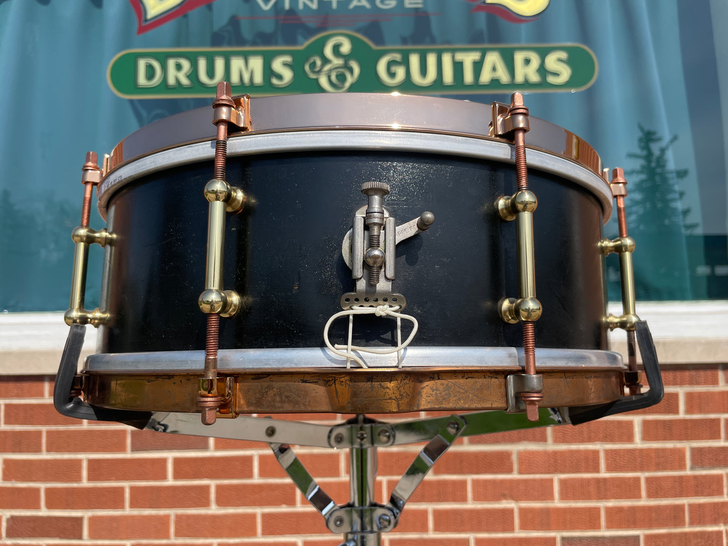 1920s Ludwig 5x14 All-Round Model No. 22 Standard Solid Shell Snare Drum Black
