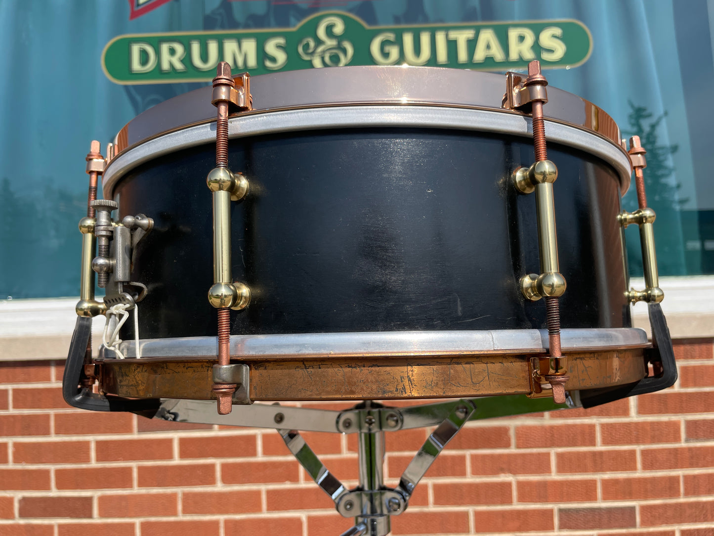 1920s Ludwig 5x14 All-Round Model No. 22 Standard Solid Shell Snare Drum Black