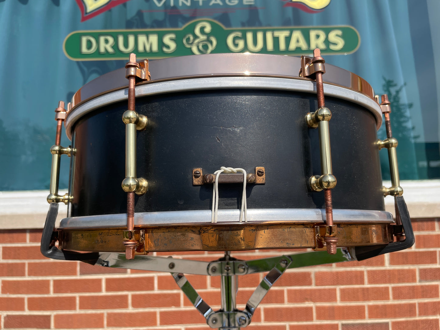 1920s Ludwig 5x14 All-Round Model No. 22 Standard Solid Shell Snare Drum Black