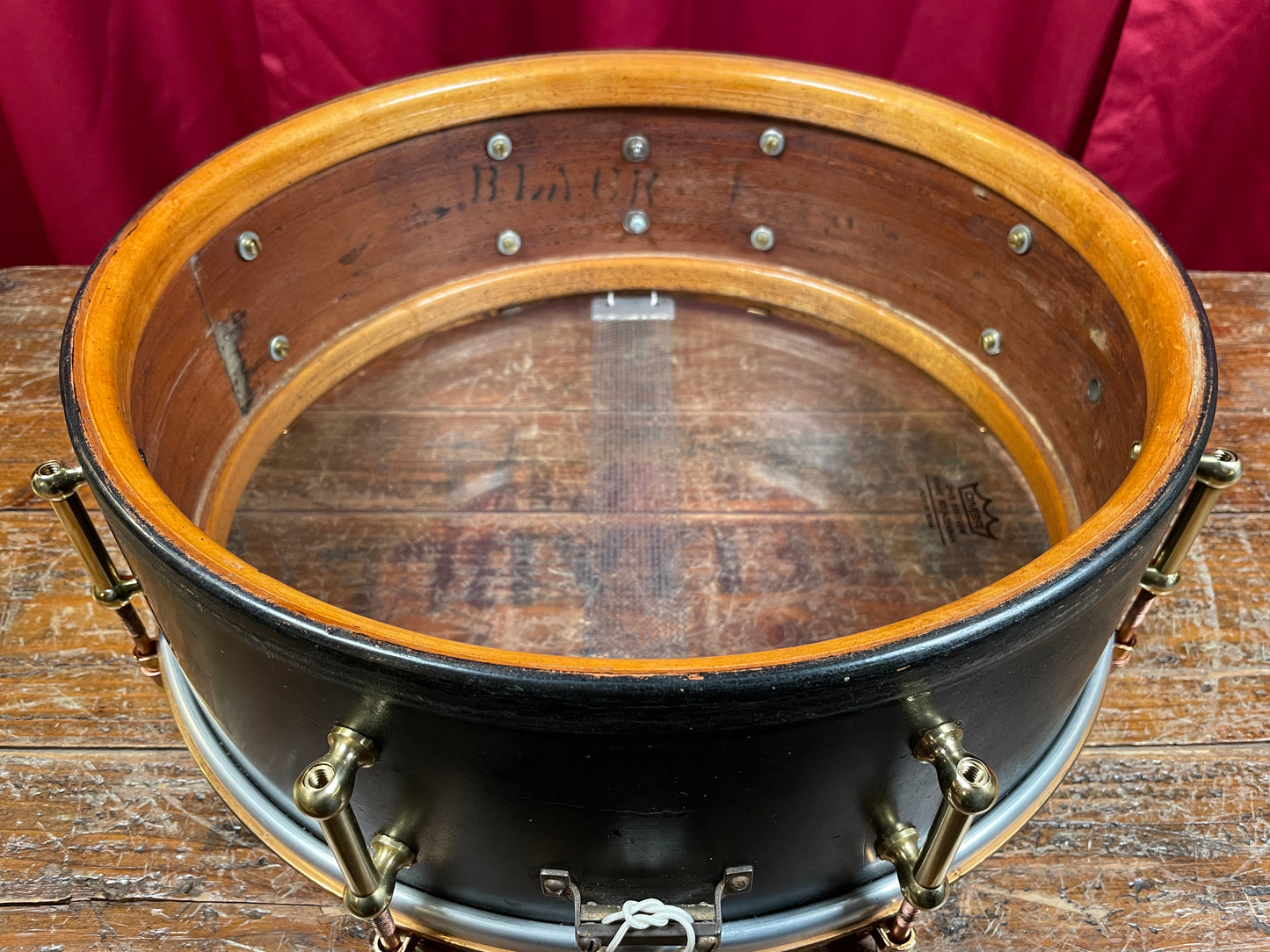 1920s Ludwig 5x14 All-Round Model No. 22 Standard Solid Shell Snare Drum Black