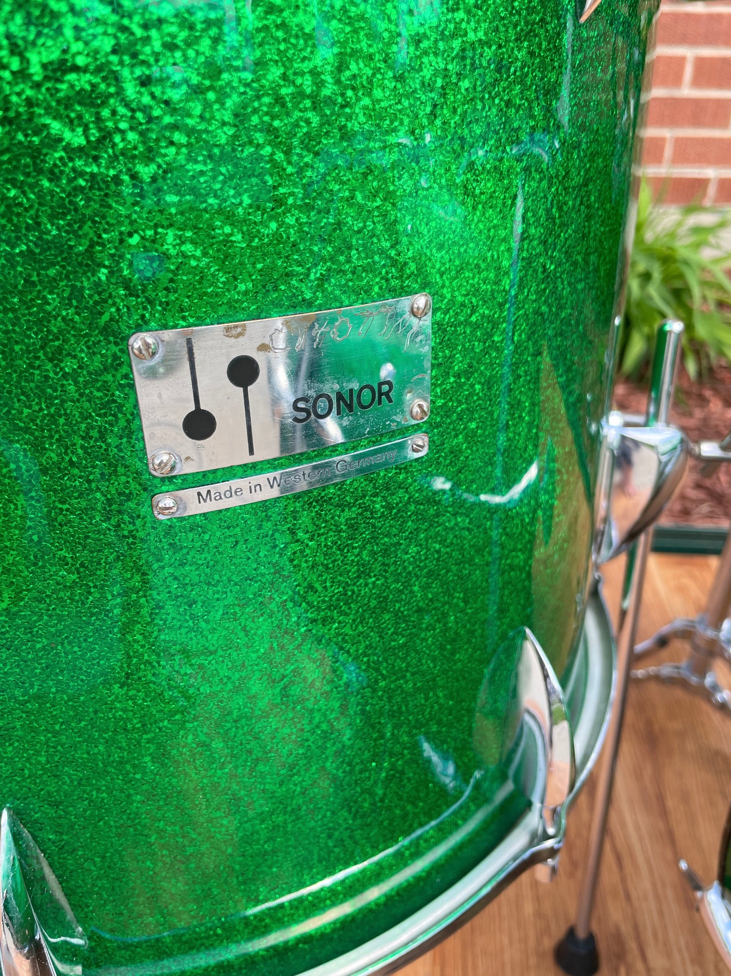 1960s Sonor Teardrop Drum Set Green Sparkle Rewrap 20/12/13/16 w/ 5x14 Snare