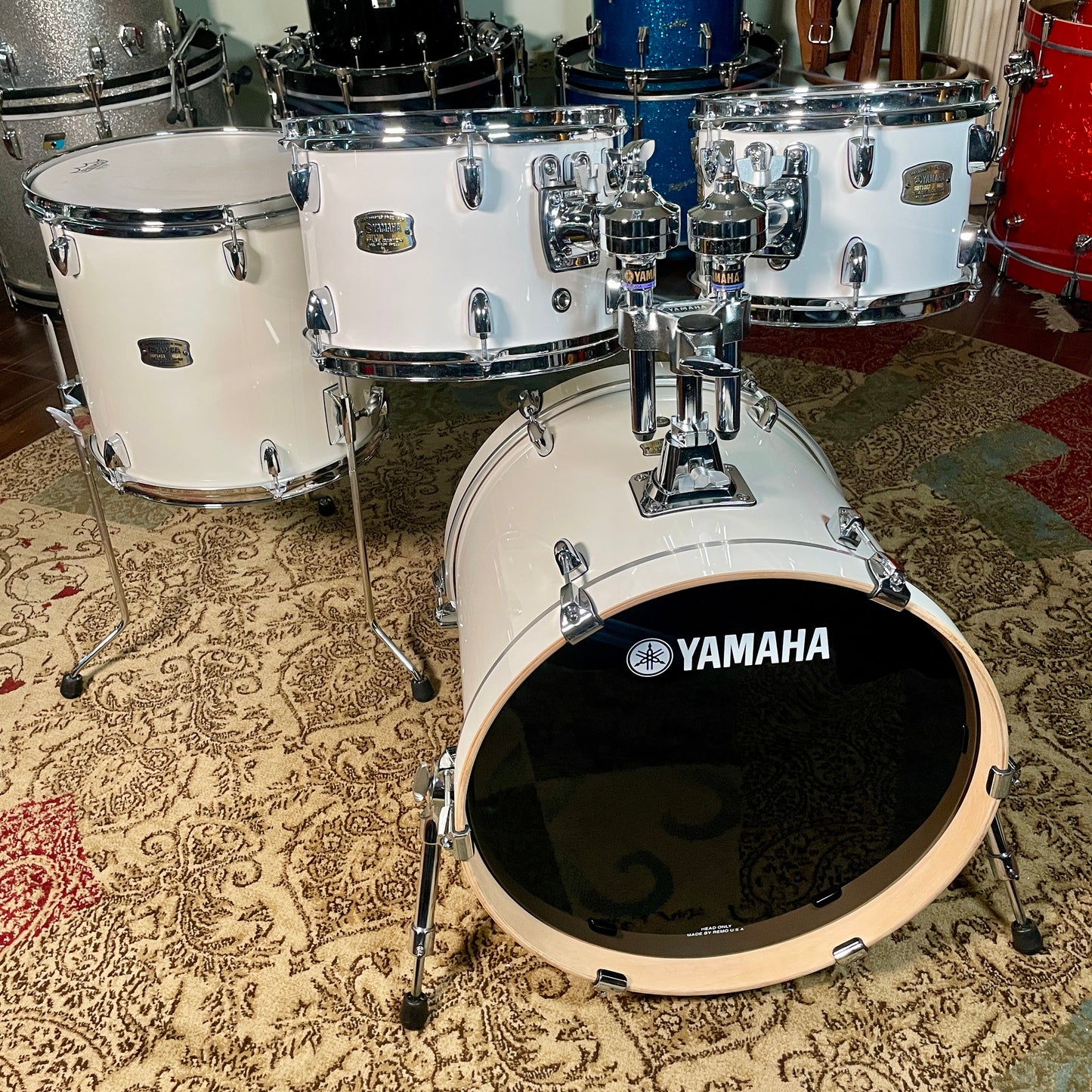 Yamaha Stage Custom Birch 4pc Drum Set Classic White 18/10/12/14