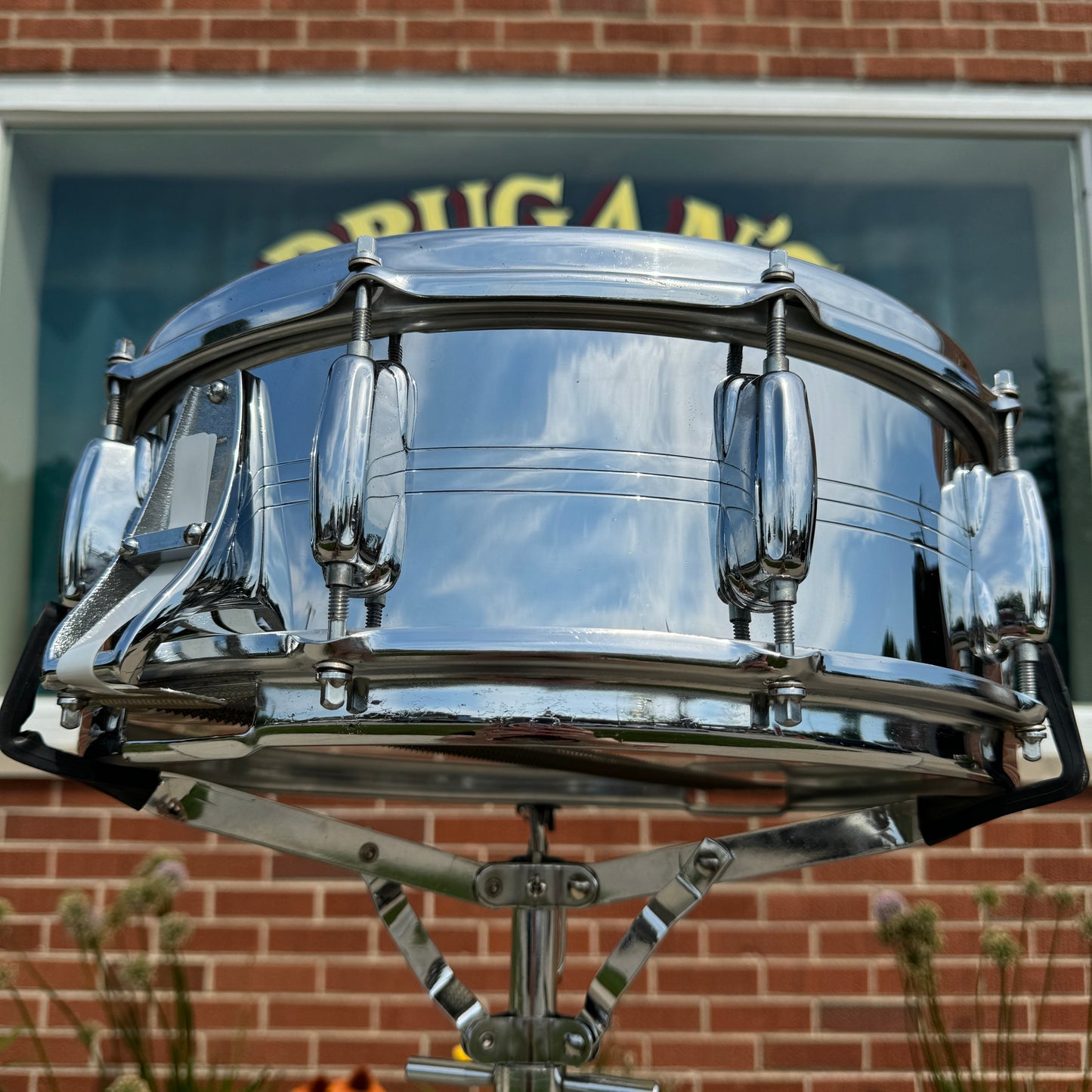 1970s Slingerland 5x14 Buddy Rich Chrome Over Brass No. 192 Snare Drum COB