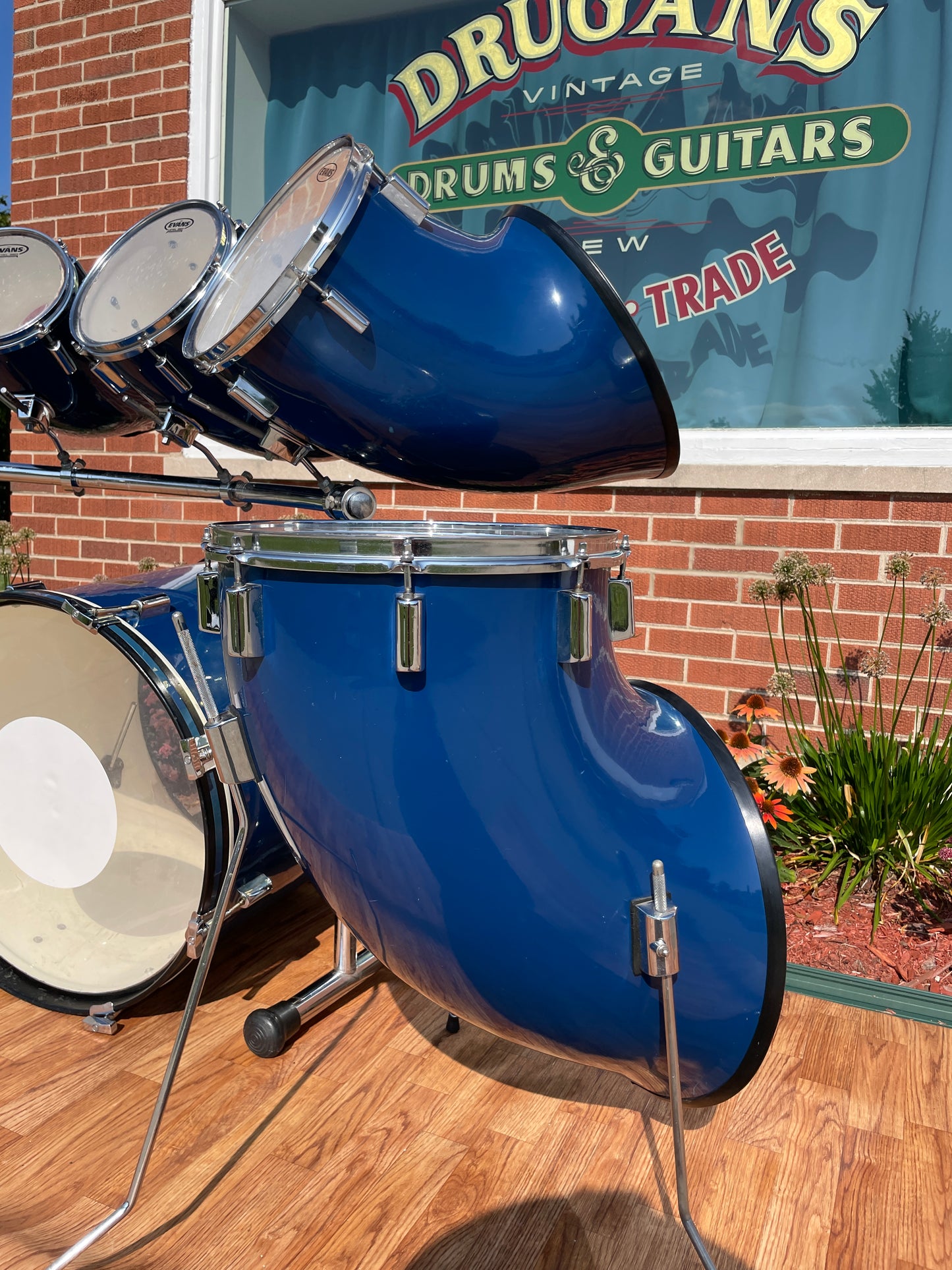 1970s North Drums Nexus Drum Set Blue 6/8/10/12/14/22 *Video Demo*