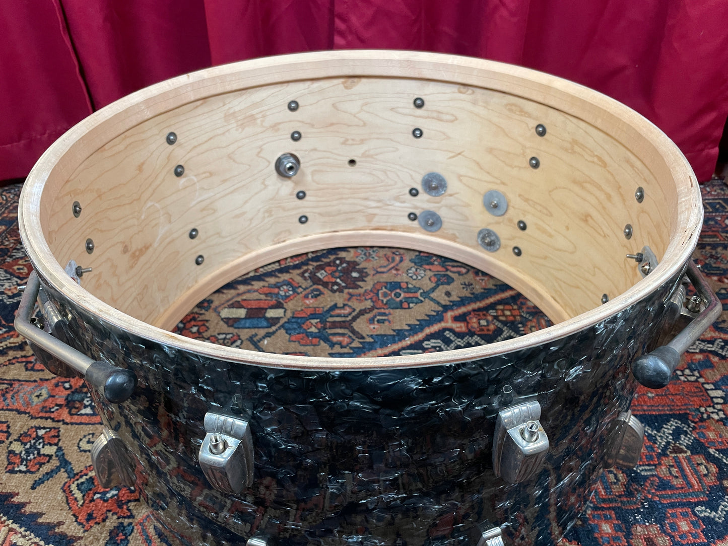 1959 Ludwig New Yorker Drum Set Black Diamond Pearl Trans Badge 22/12 w/ 5.5x14 Snare